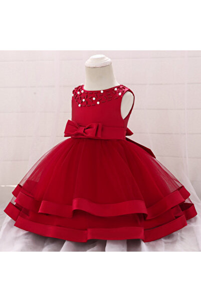 Superbaby Burgundy occasion dress with pearls