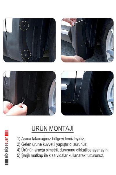 Rich Fıat Fıorıno Mud Flap Mudguard Gaiter Front Rear Set Set of 4