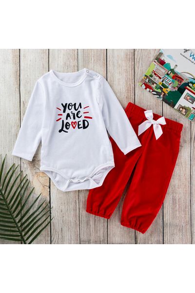 Superbaby Set body cu pantalonasi - You are loved