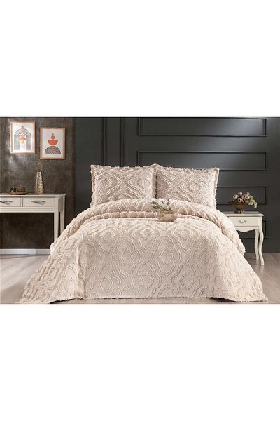 Sivalde Hercai Cappuccino Double Chenille Pique Set