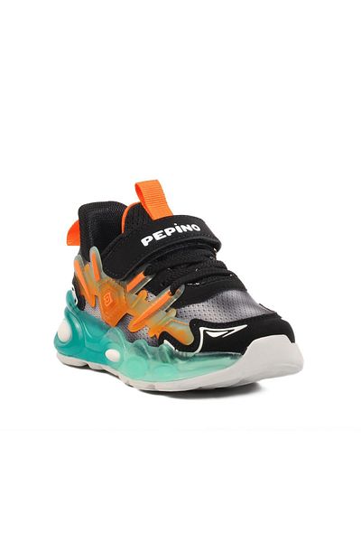 WALKWAY Pepino Black-Orange Kids Sneakers 1977 P