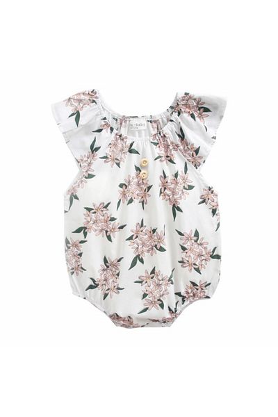 Superbaby White puffy jumpsuit - Popcorn bouquets