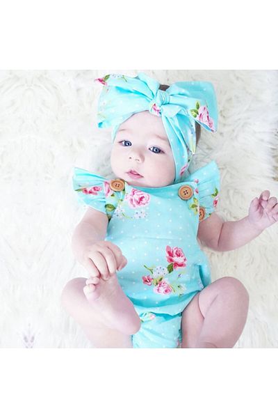 Superbaby Body bleu cu bentita asortata