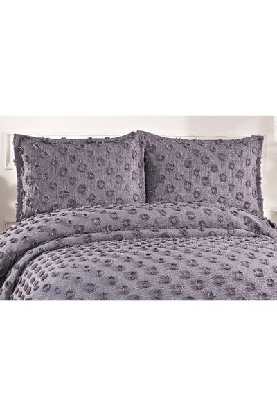 Sivalde Hayal Anthracite Double Chenille Pique Set