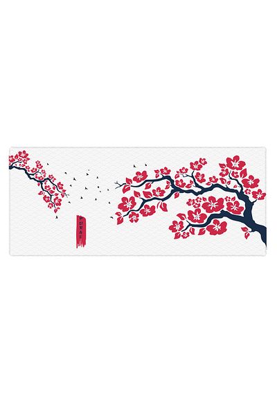 PORGE Sakura Gamer Mouse Pad 70X30 XL Cherry Blossom Mause Pad Office Gamer Cherry Blossom Mouseped