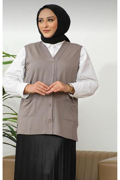 Kuraff Giyim Mother's Day Special Short Mother's Combed Cotton Fabric Vest