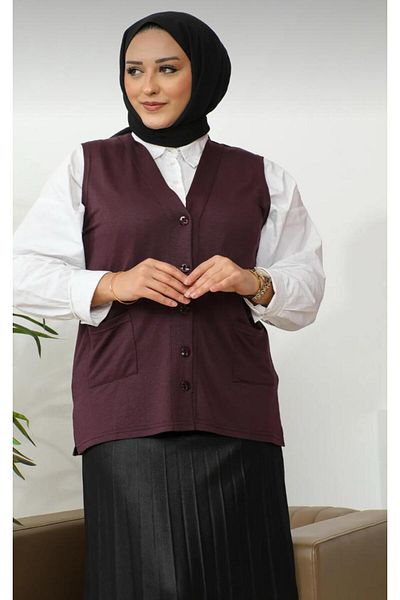 Kuraff Giyim Mother's Day Special Short Mother's Combed Cotton Fabric Vest