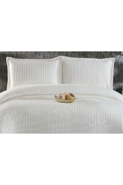 Sivalde İrem Cream Double Chenille Pique Set