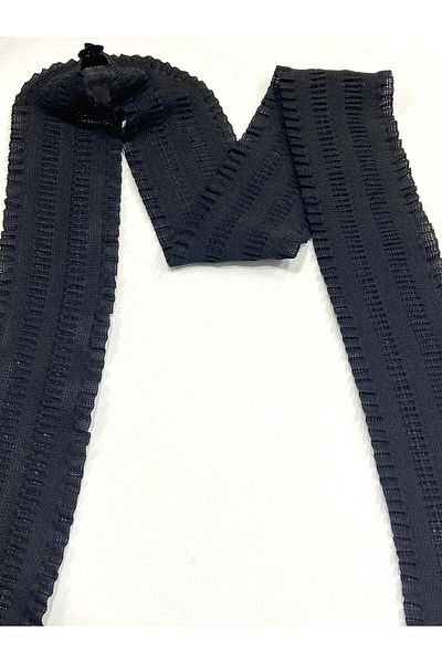 karantuhafiye Frilly Rubber / Decorative Rubber / 1 Meter / Black