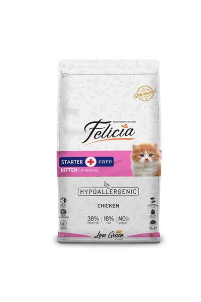 Felicia Düşük Tahıllı Hipoalerjenik Tavuklu Anne ve Yavru Kedi Maması 2 Kg