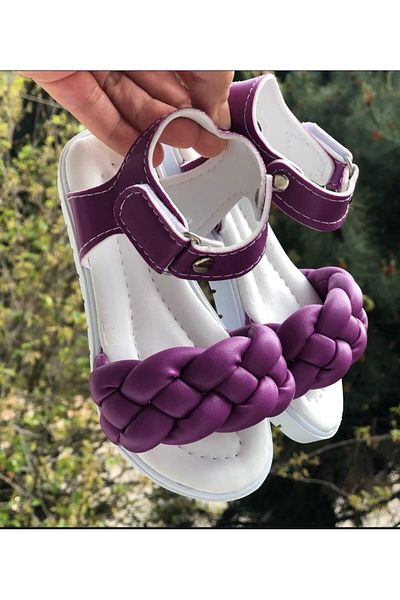 Pandalina Girl's Sandals Side Velcro Braided Phylon (Light) Soft Inner Sole Sandals
