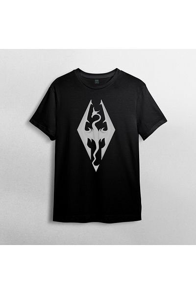 Pixxa The Elder Scrolls V Skyrim Unisex 100% βαμβακερό μπλουζάκι με λαιμόκοψη μοντέλο 1