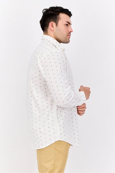 Nautica Men Classic Fit Long Sleeves Allover Print Casual Shirts, Multicolor