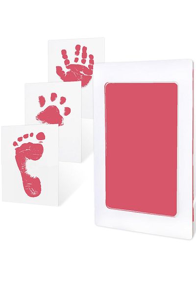 Moky Design Baby Hand Footprint Kit, Non-Contact Ink Printing Kit, New Mom, Girl Newborn Gift (1 Pink)