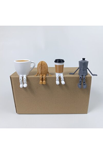 TERARYUM SEPETİM 4 lü Kahve Köşesi Seti(Kahve Fincanı-Kahve Makinası-Kahve Çekirdeği-Karton Bardak)