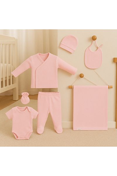 BEREKET BABY 7 Piece 100% Organic Cotton Newborn Baby Hospital Discharge Set 0-3 Months