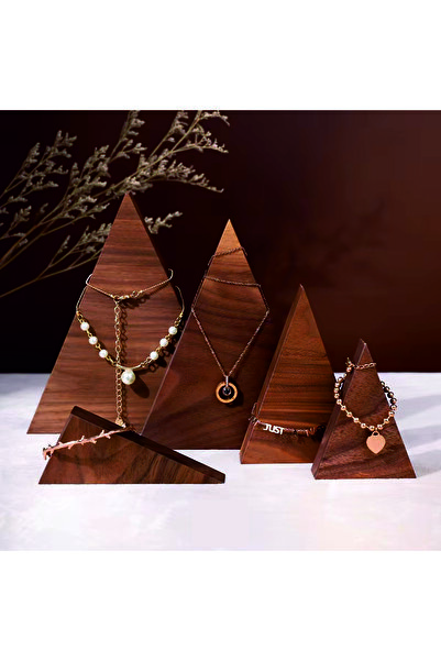 Tiydem Ahşap Takı Sergileme Standı, Teşhir podyumu, Kolye Küpe Bileklik Bilez...