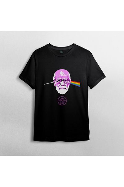 Pixxa Μπλουζάκι με λαιμόκοψη ροζ Freud The Darkside of The Mind Unisex 100% βαμβάκι