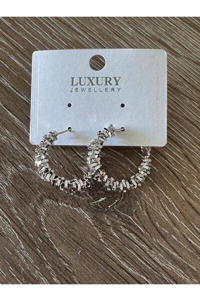 misstakıjewerly Steel Silver Color Tirtikli 2.5 cm Earrings