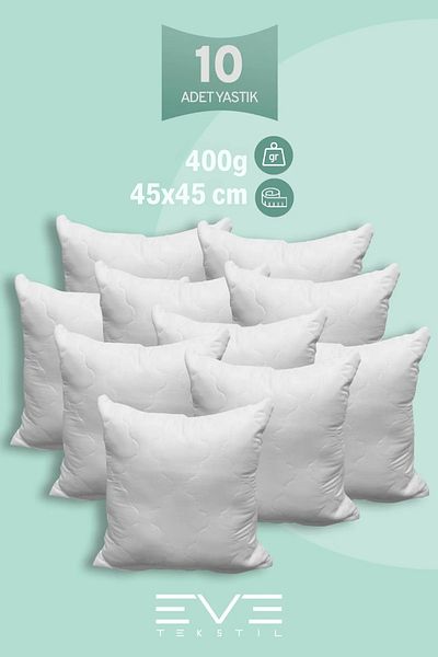 Eve Tekstil 10 buc. Perna pătrată Diamant Plus Pernă din fibre de silicon antialergice lavabile 40x40cm 400 gr