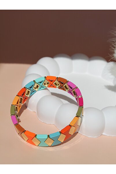 Luvix Design Renkli Seramik Kaplama Lastikli Bileklik