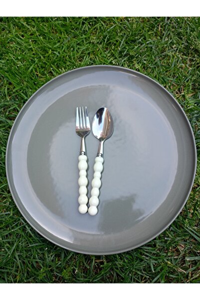 Home Pearl Dinner Spoon-Fork and Dessert Spoon-Fork Set in One 24 Pieces