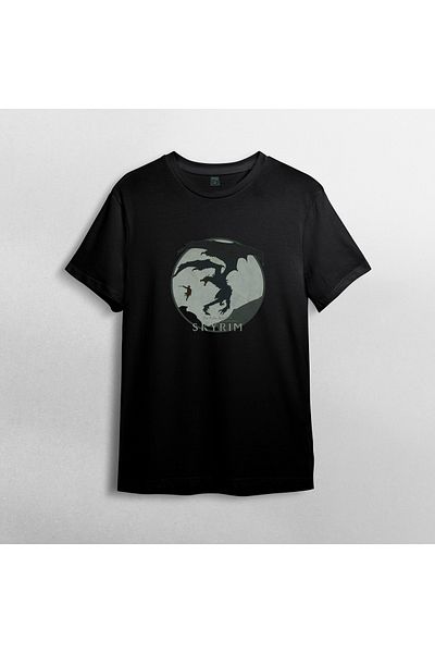 Pixxa The Elder Scrolls V Skyrim Unisex 100% βαμβακερό μπλουζάκι με λαιμόκοψη μοντέλο 5