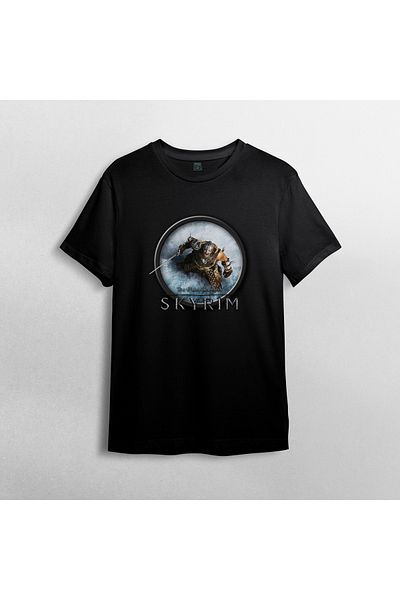 Pixxa The Elder Scrolls V Skyrim Unisex 100% βαμβακερό μπλουζάκι με λαιμόκοψη μοντέλο 6
