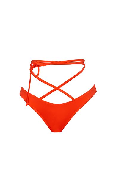 Simi Underwear Πορτοκαλί γυναικείο μπικίνι με κορδόνια