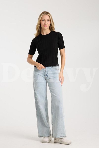 Denivy Fit Cut Striped Knitwear Bluz Dnv-000030