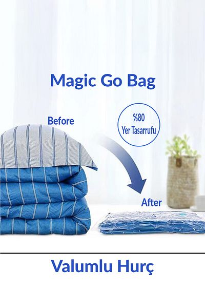 Vakum Hurcu Set of 7 Vacuum Storage Bags-4 (Pillow, Dress, Blanket, Quilt) Vacuum Storage Bag