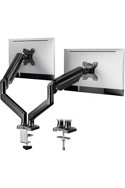 Gaintston Dual Monitor Stand, Adjustable Mount For 2 Screens Up To 32", Supports 8 Kg Per Arm