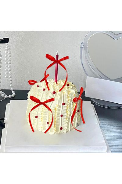velomy Edible Bow Red Length 21 Width 1 cm 16 Pieces