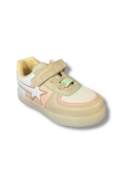 İdeal Baby Girl - Children's Mesh Banded Very Comfortable Daily Walking Running Sports Shoes