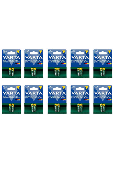 Varta 800MAH AAA ŞARJLI İNCE KALEM PİL 20 ADET ÖZEL FİYAT 10 PAKET