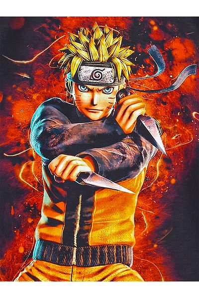 DobaKids 3D Printed Anime Naruto Uzumaki Unisex Kids Adult Summer Black T-Shirt