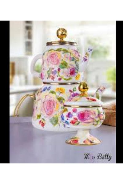 Miss Betty Rose Deluxe Teapot and Sugar Bowl Set