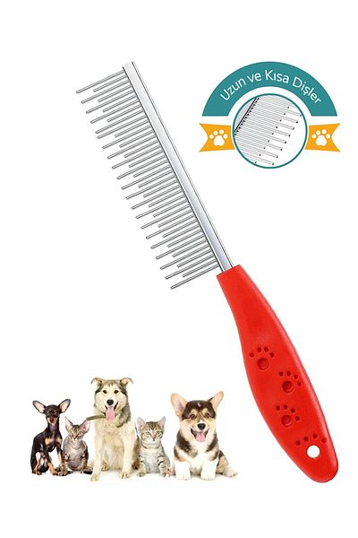 Markapet Hair Release Comb Cat Dog Fringe Lump Opener Ergonomic Pet Grooming Single Sided Metal Comb