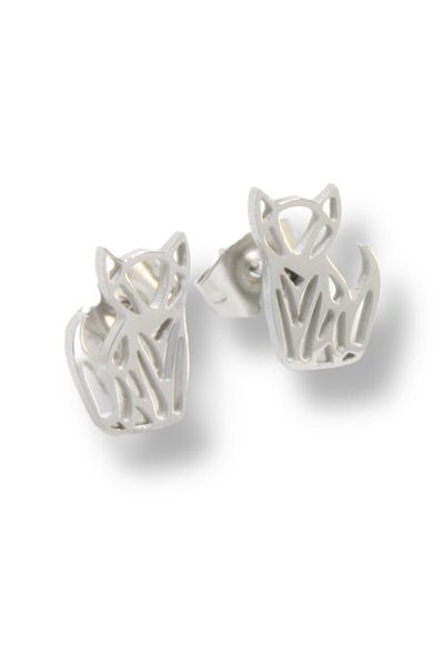 Waves And Pebbles Street Cat Earrings