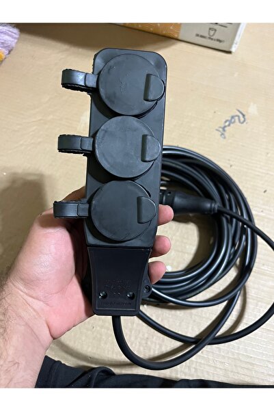 Genel Markalar Kauçuk Başlıklı 10 Metre Siyah Uzatma Kablosu 3x1,5 Mm