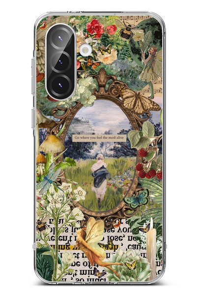 TechTree Galaxy A36 Compatible Green Nature Transparent Silicone Case