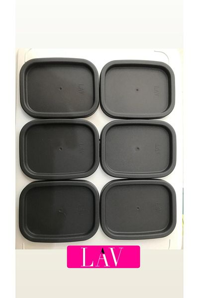 LAV 6 Pcs Replacement Storage Container Lid Gray 6 Pieces - 405 Cc