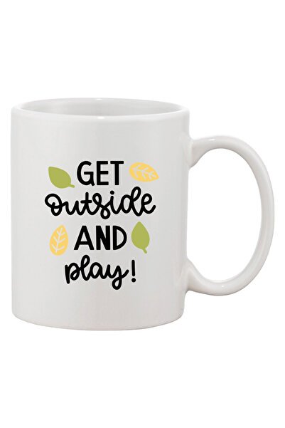 OEM Cană albă personalizată „Ieși afară și joacă-te”, INOVATIX®. 330 ml