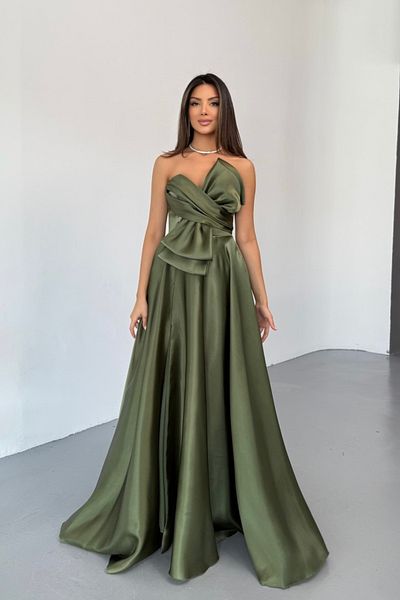 İyem Abiye Φιόγκος Princess Back Lace Up Οργανωμένο βραδινό φόρεμα στενή εφαρμογή