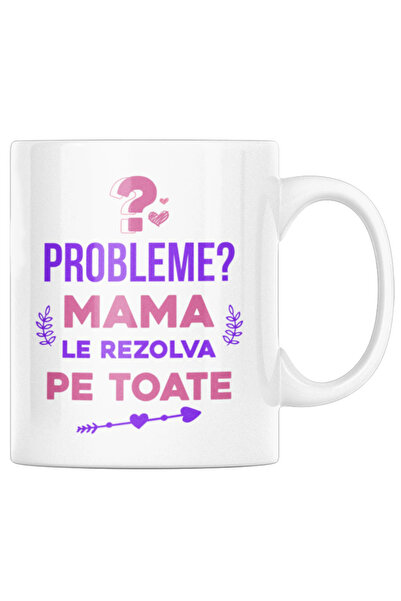 OEM Cană albă personalizată „Mama rezolvă totul”, INOVATIX®. 330ml