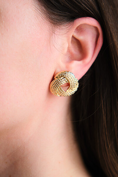 monalisatoka Kadın Hasır Gold Küpe