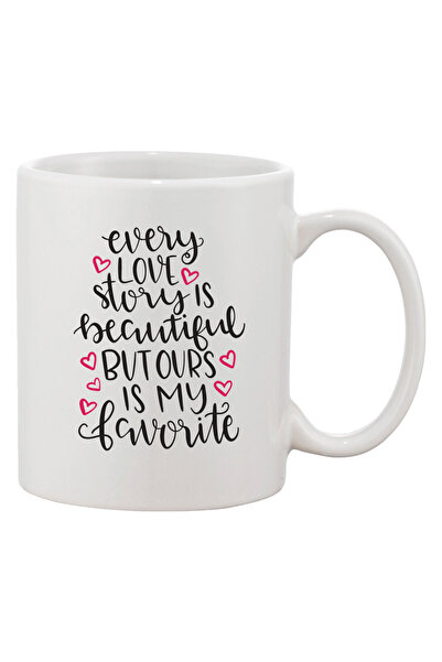 OEM Cană albă personalizată „Fiecare poveste de dragoste este frumoasă”, INOV...