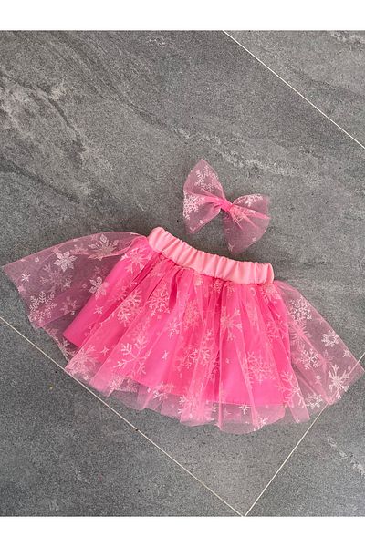 NA ADDESIGN Pink Glitter Elsa Skirt, Elsa Tutu Skirt, Pink Tutu Skirt