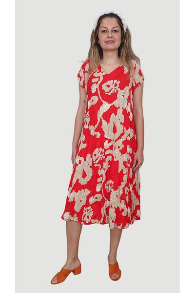 enmodaiçgiyim Viscose Fabric Picasso Patterned Women's Dress