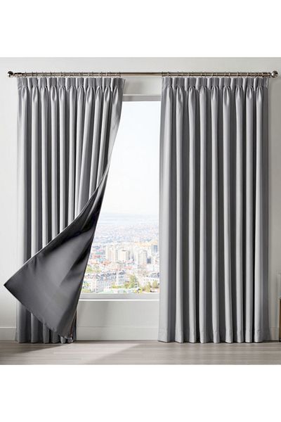 MebelPort Curtain Dauble Blackout Blackout Curtain Single Wing 1X2 American Pleated Background Curtain